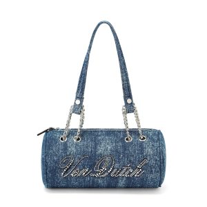 Long Barrel Blue Denim Rhinestone