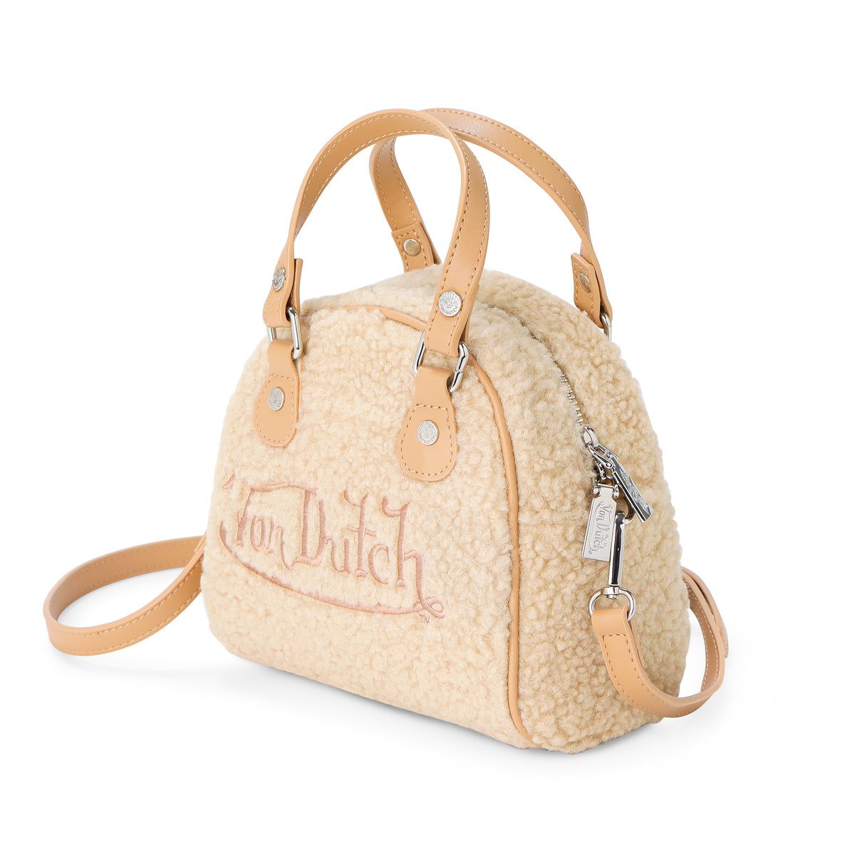Beige Sherpa Bowling Bag
