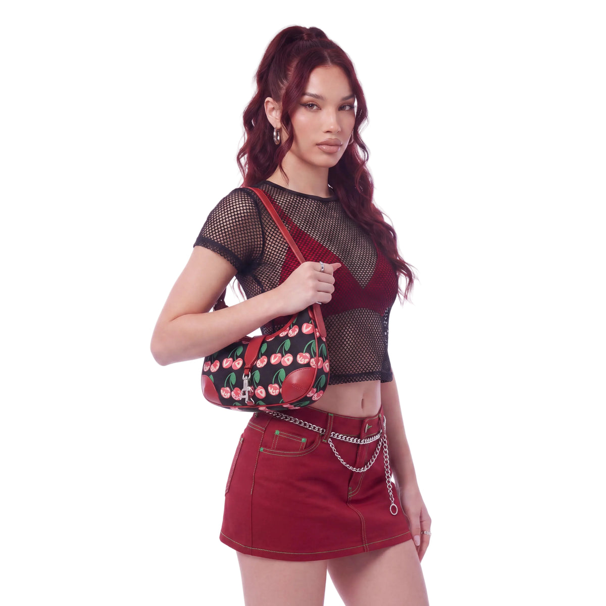 BELLA SHOULDER BAG -BLACK CHERRY