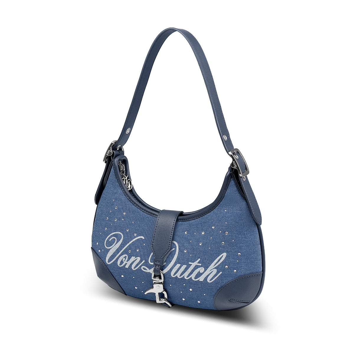BELLA SHOULDER BAG -DENIM RHINESTONE