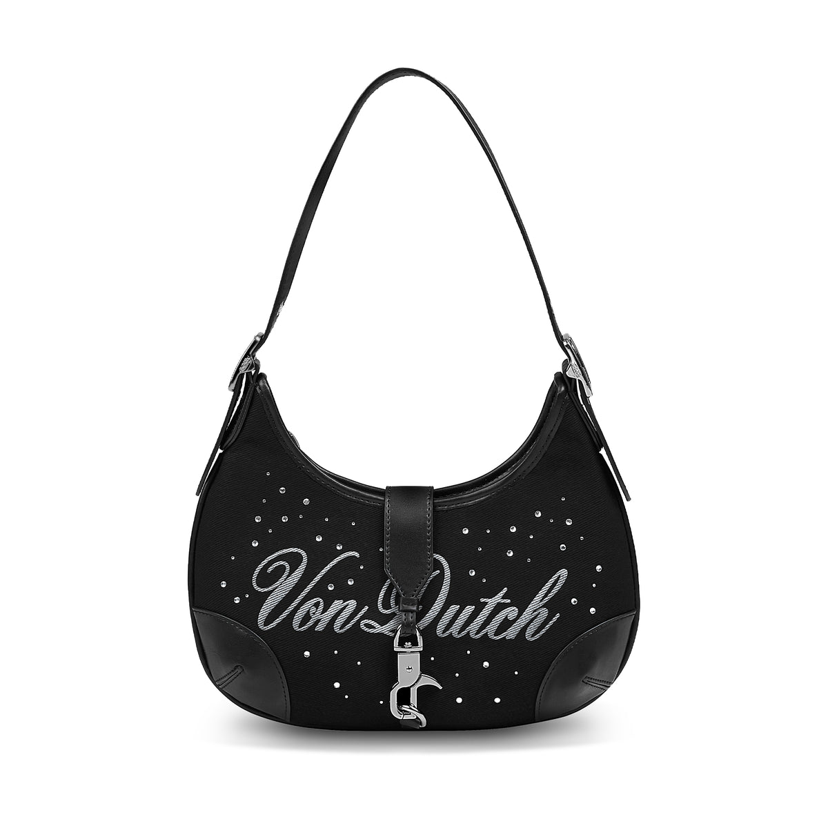 BELLA SHOULDER BAG -BLACK RHINESTONE