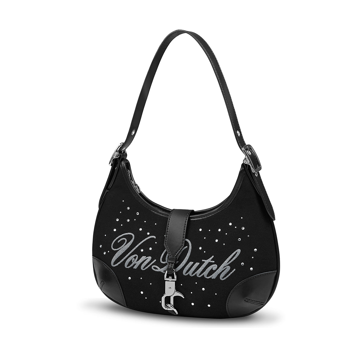 BELLA SHOULDER BAG -BLACK RHINESTONE