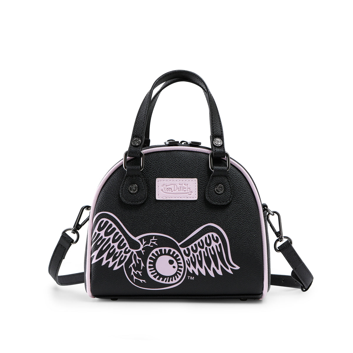 Black & Pink Two-Tone Bowling Bag