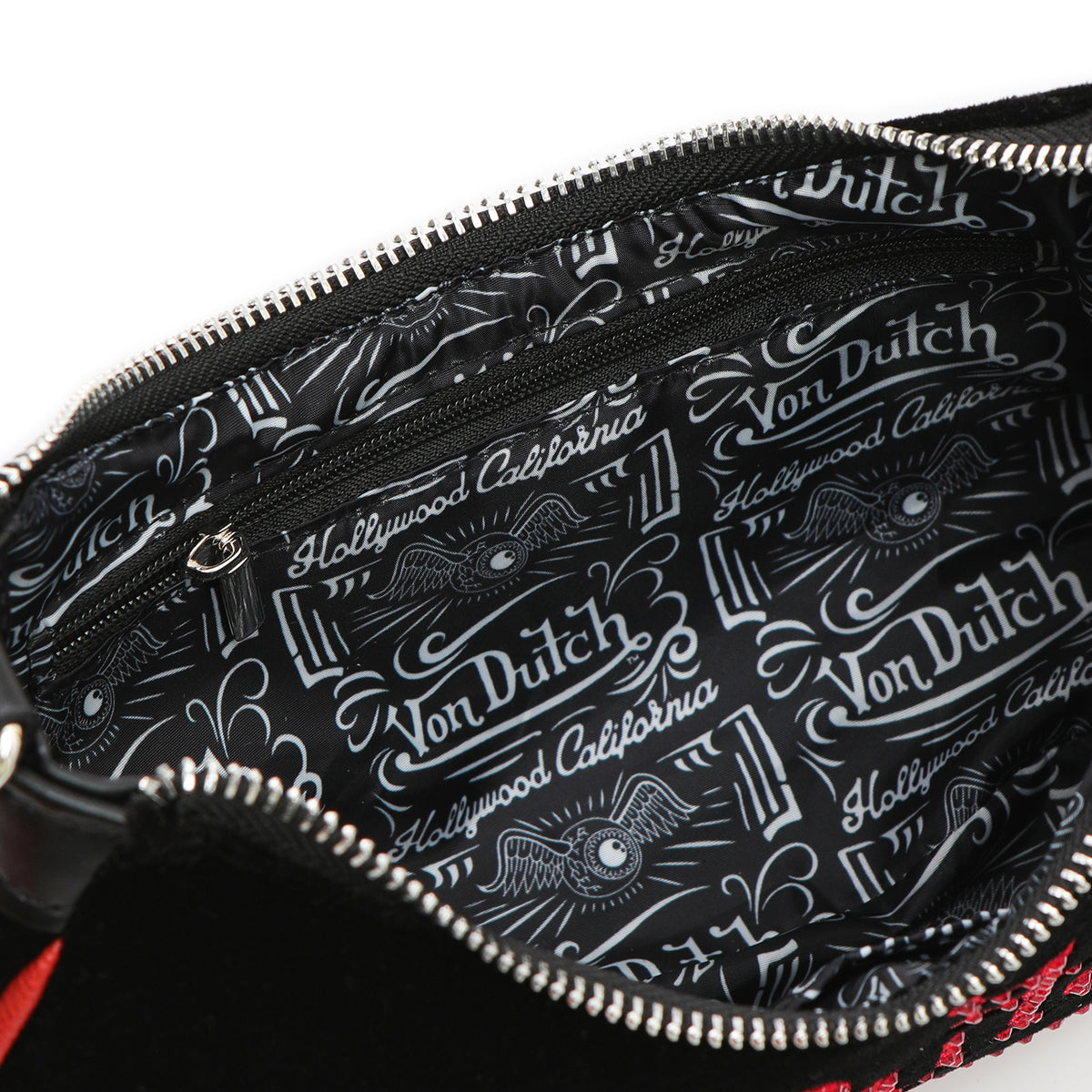 Black & Red Rhinestone Shoulder Bag