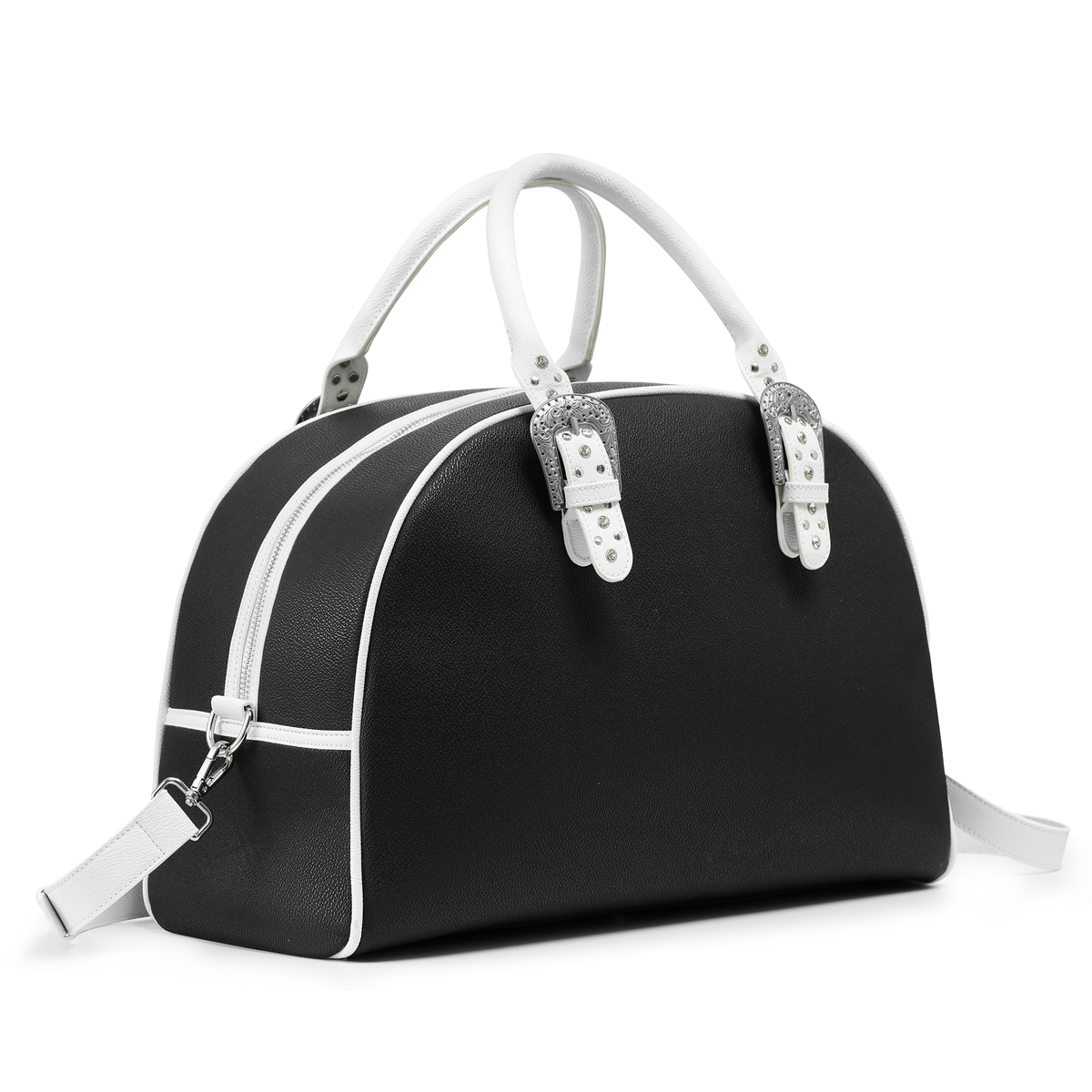 Classic Black & White Duffle Bowling Bag