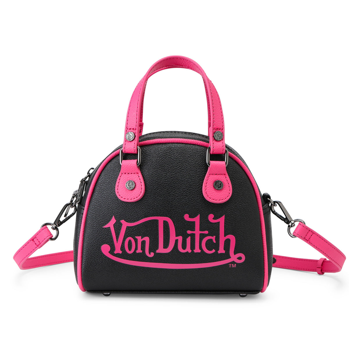 Black & Hot Pink Two-Tone Bowling Bag