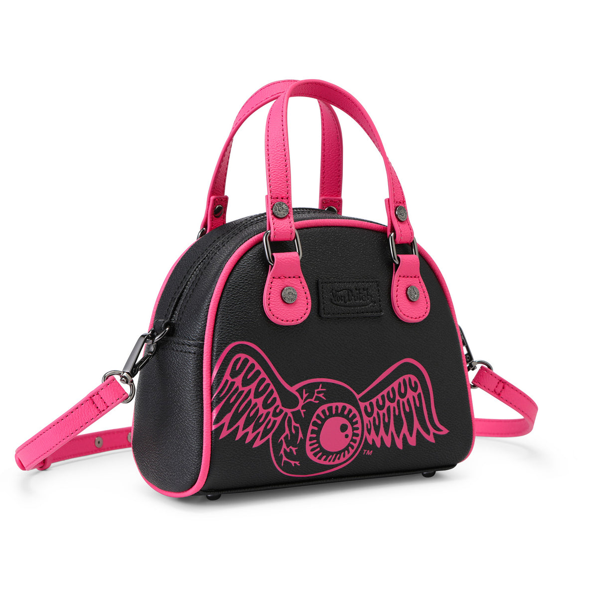 Black & Hot Pink Two-Tone Bowling Bag