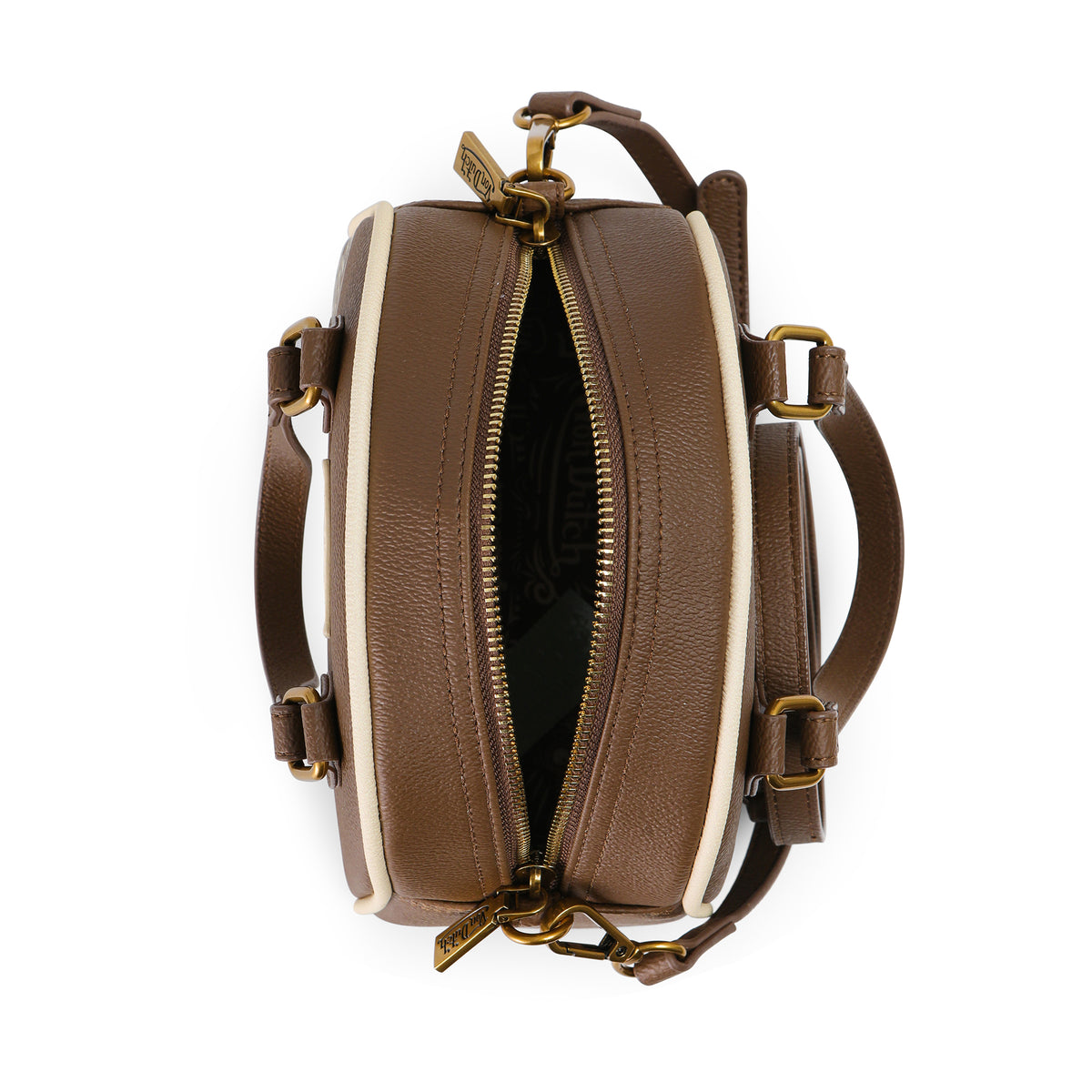 Brown & Tan Two-Tone Bowling Bag