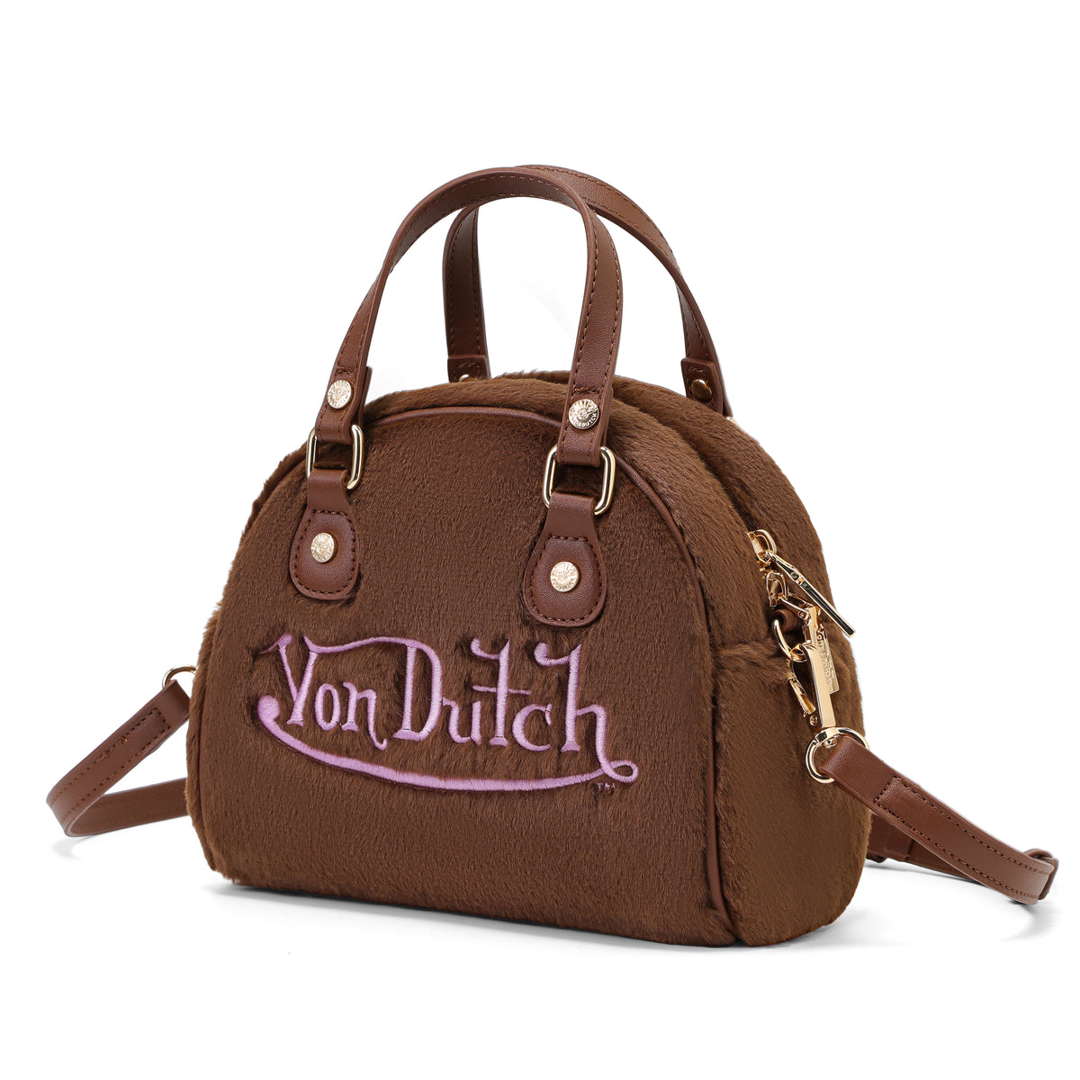 Brown Furry Bowling Bag