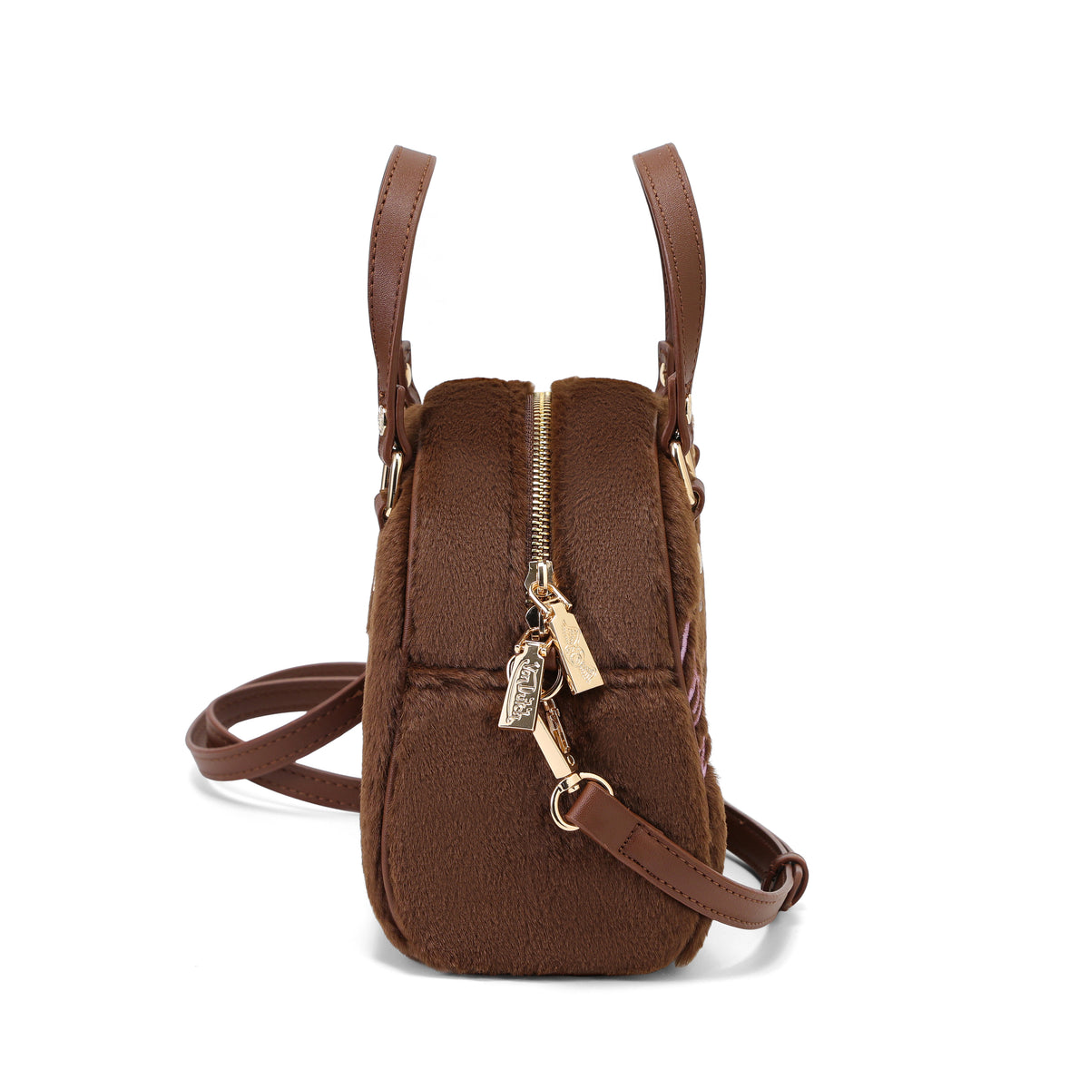 Brown Furry Bowling Bag