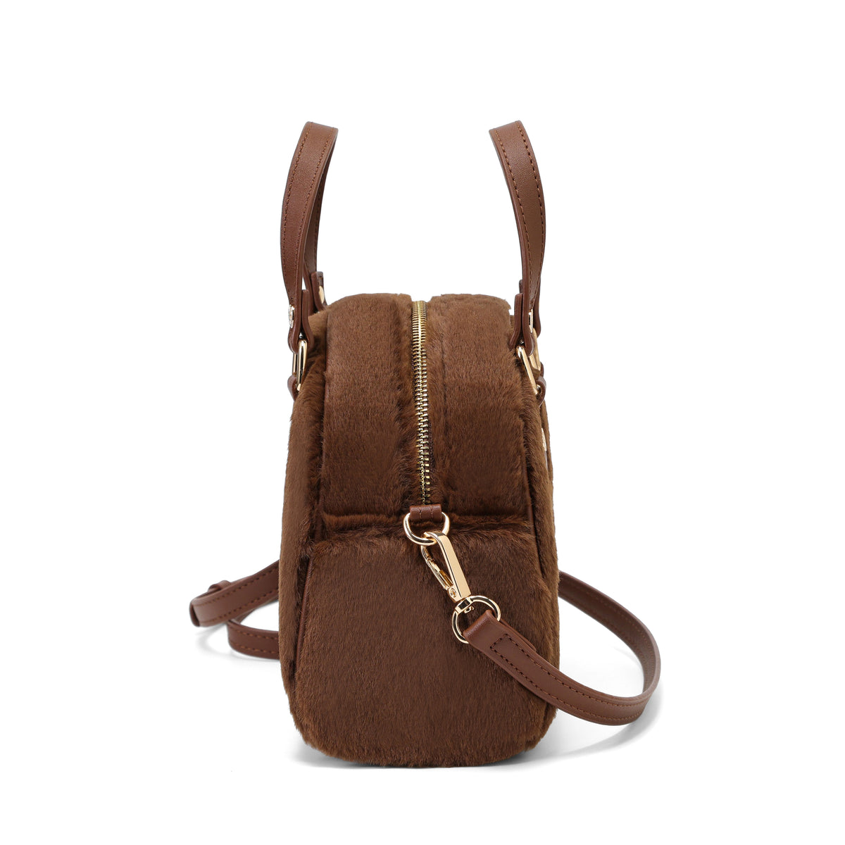 Brown Furry Bowling Bag