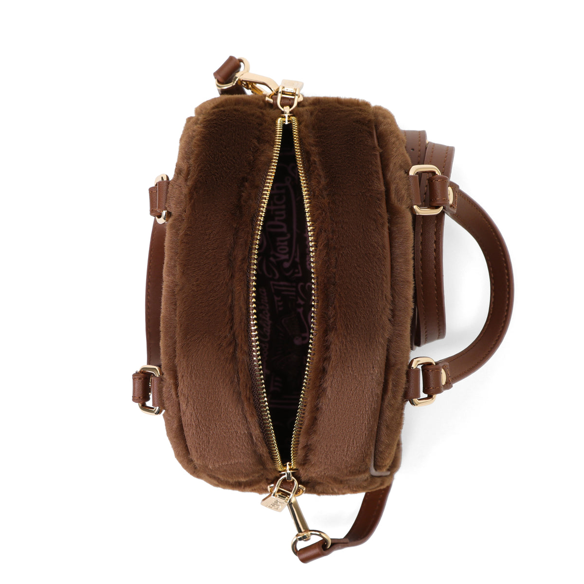 Brown Furry Bowling Bag