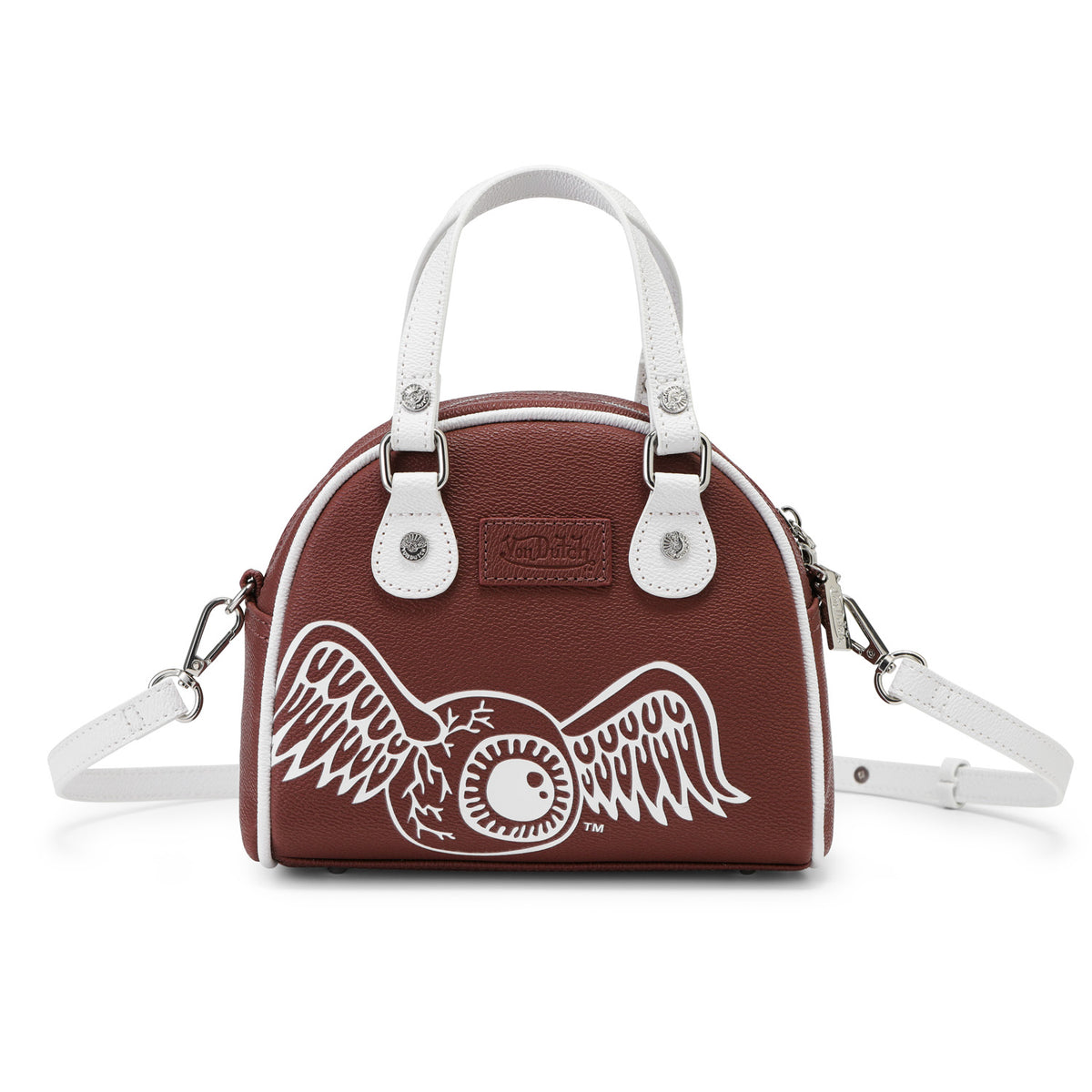 Burgundy & White Two-Tone Bowling Bag