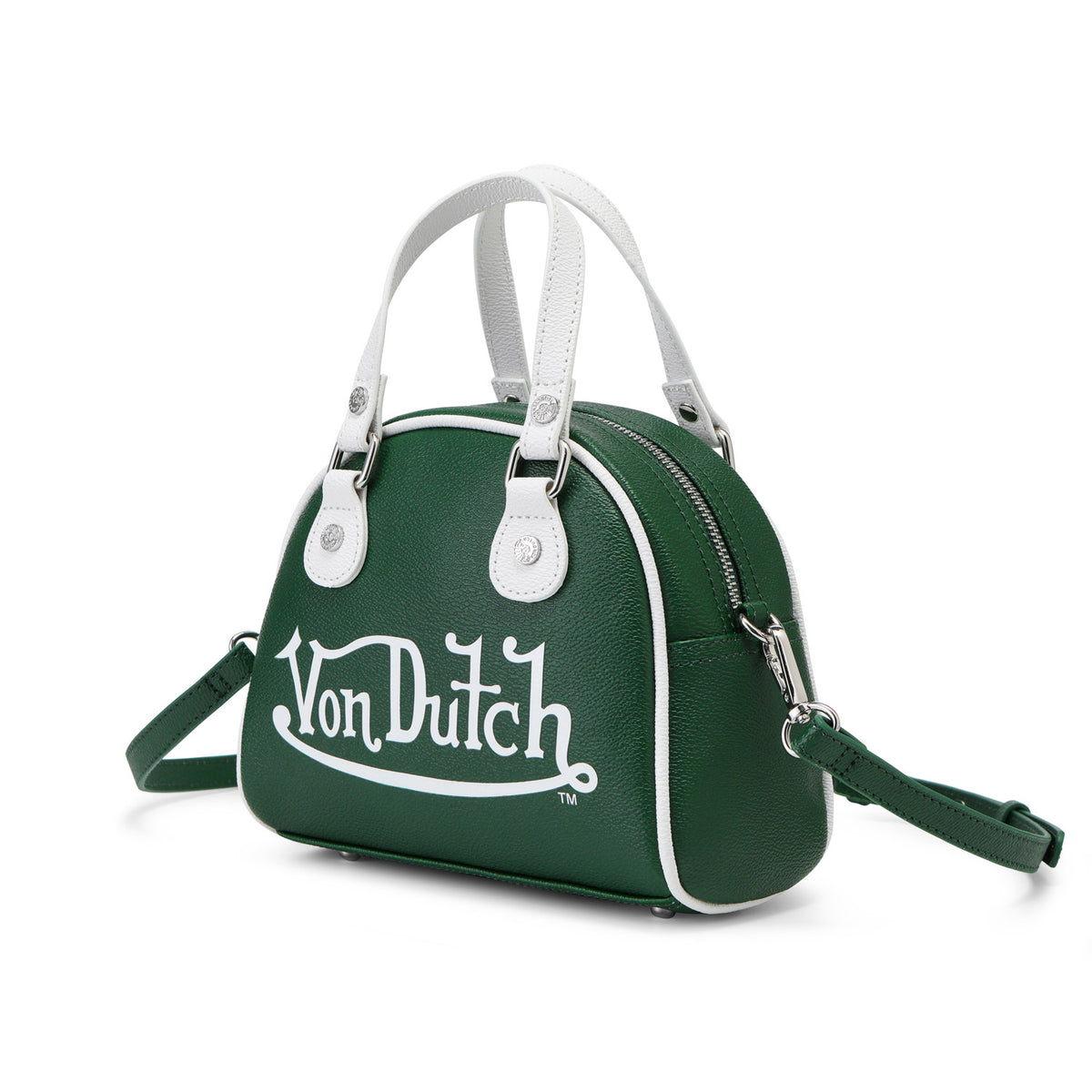 Forest Green & White Two-Tone Bowling Bag