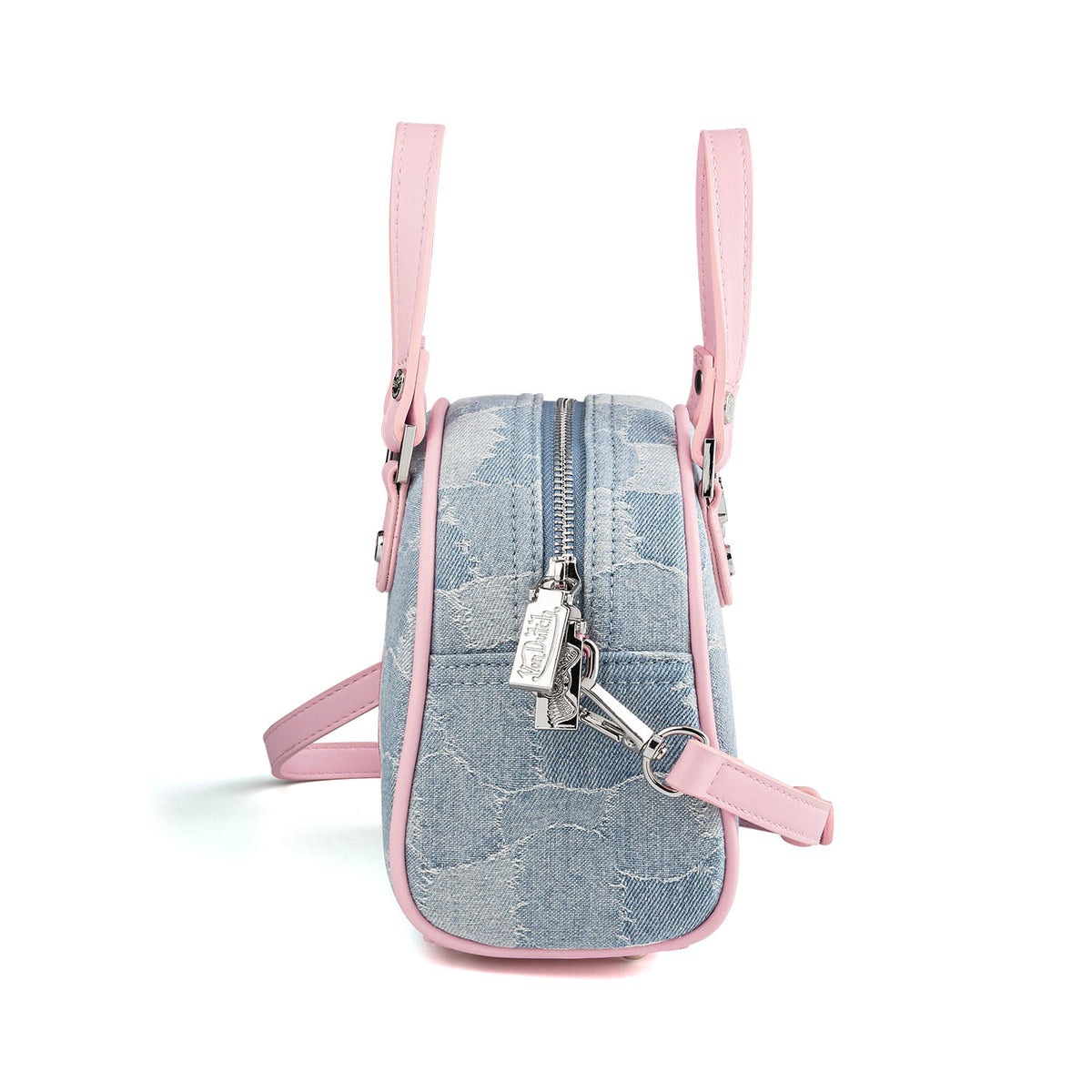Light Pink Patch Denim Bowling Bag