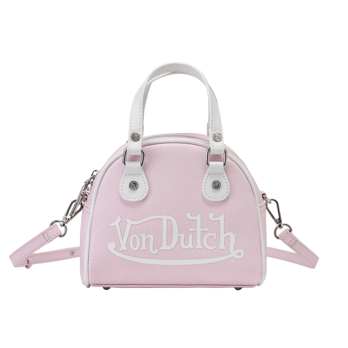 Light Pink & White Two-Tone Bowling Bag