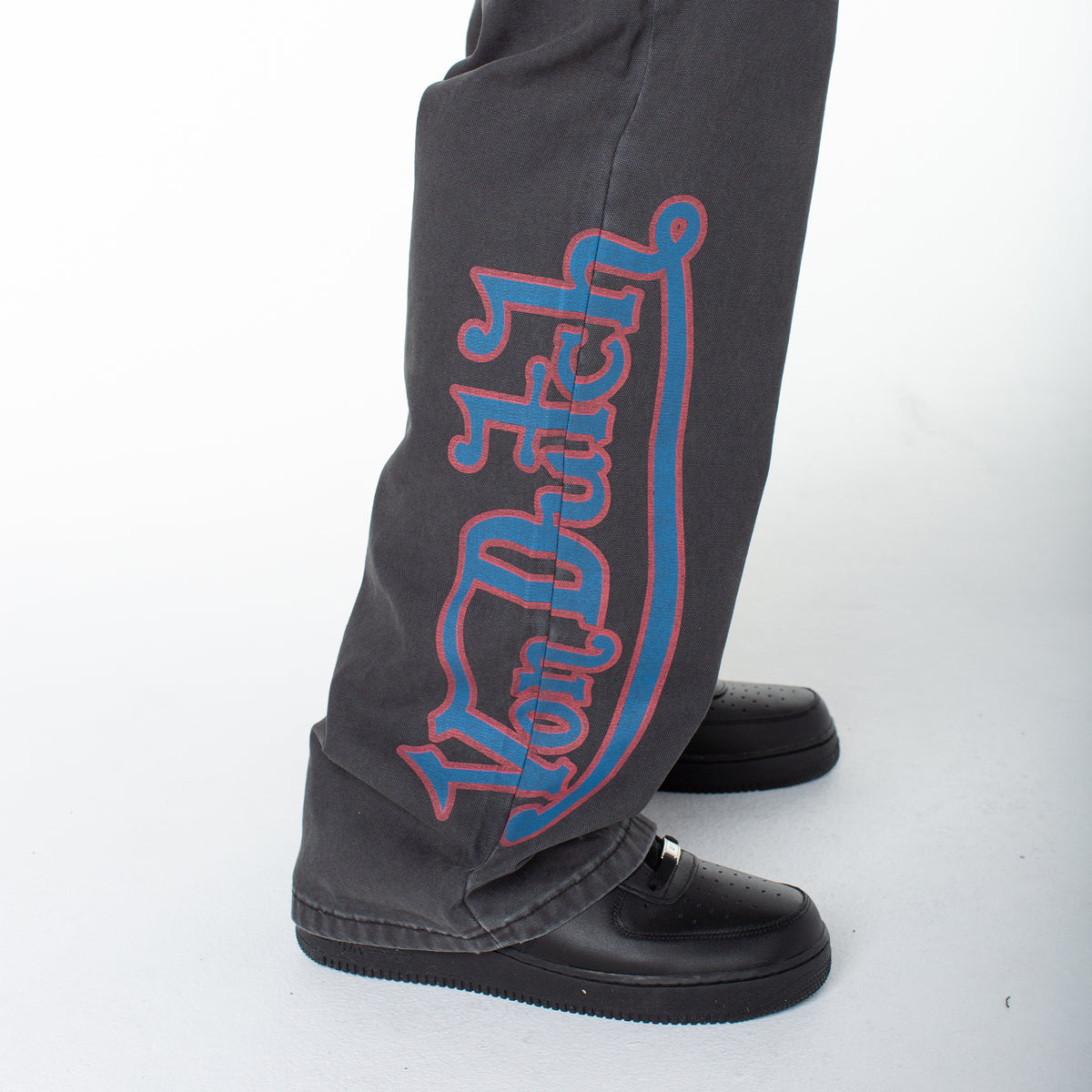 Men's Baggy Contrast Graphic Patch Straight Reaper Pant