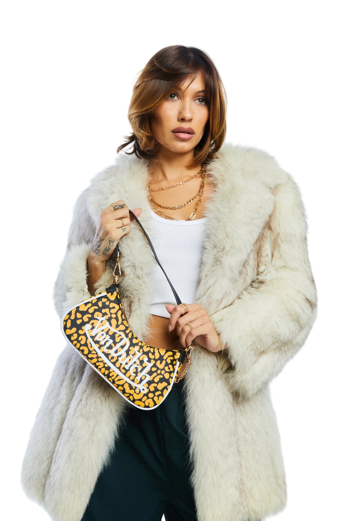 Orange Cheetah Shoulder Bag
