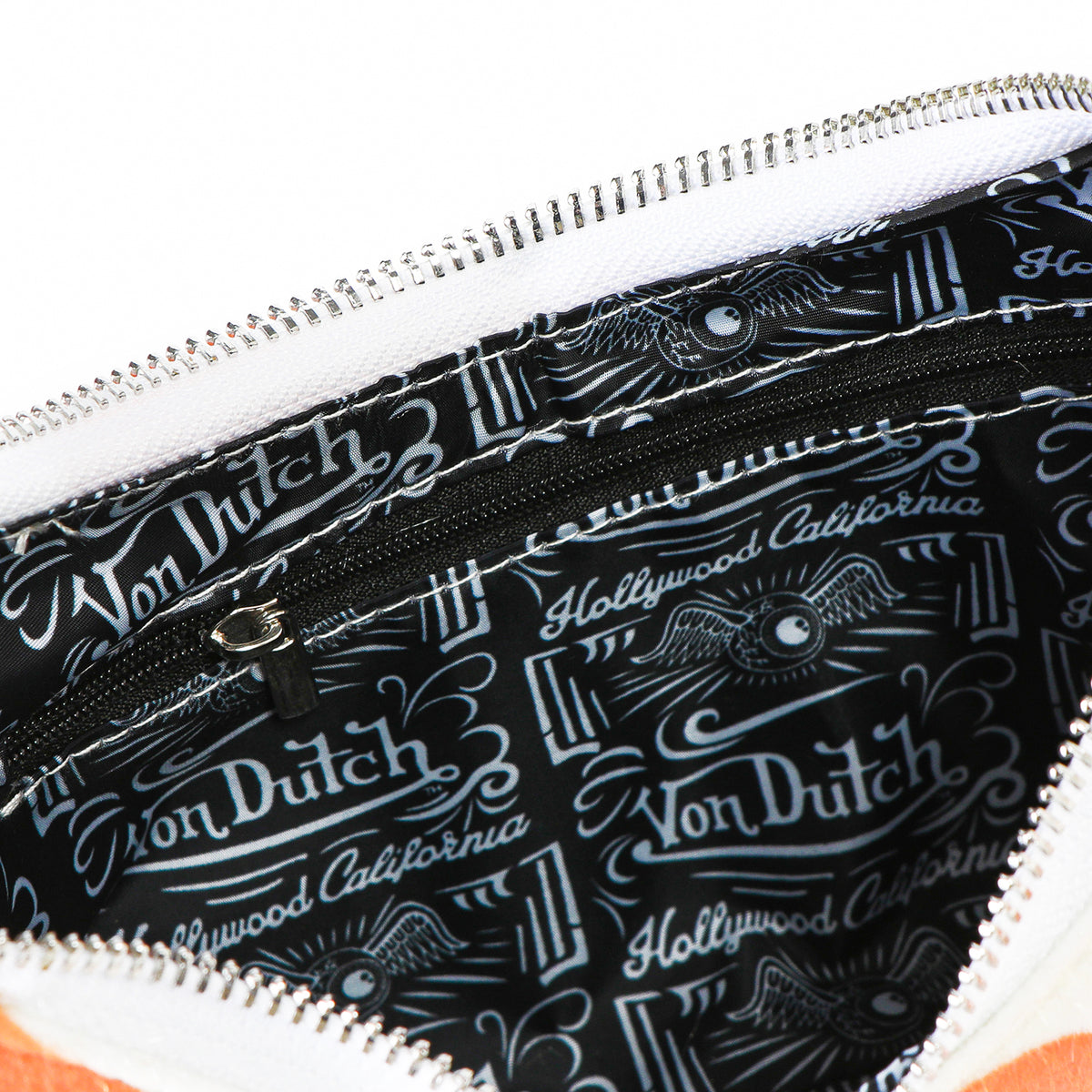 Vegan Pony Hair Orange Cow Print Shoulder Bag