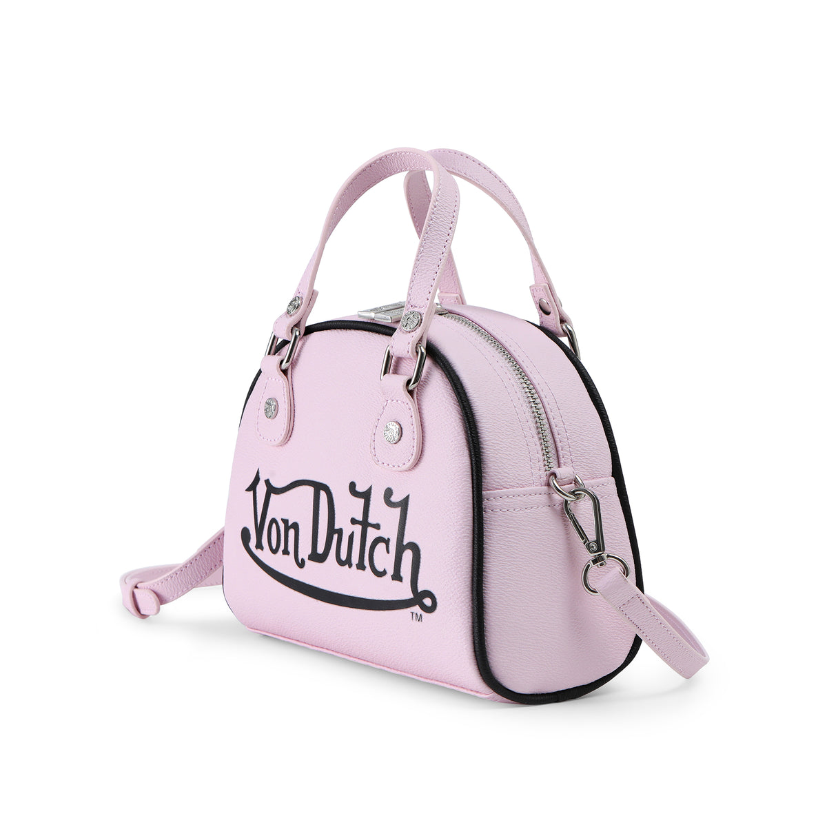 Pink & Black Two-Tone Bowling Bag