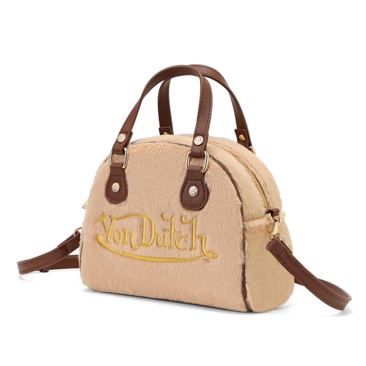 Tan Furry Bowling Bag