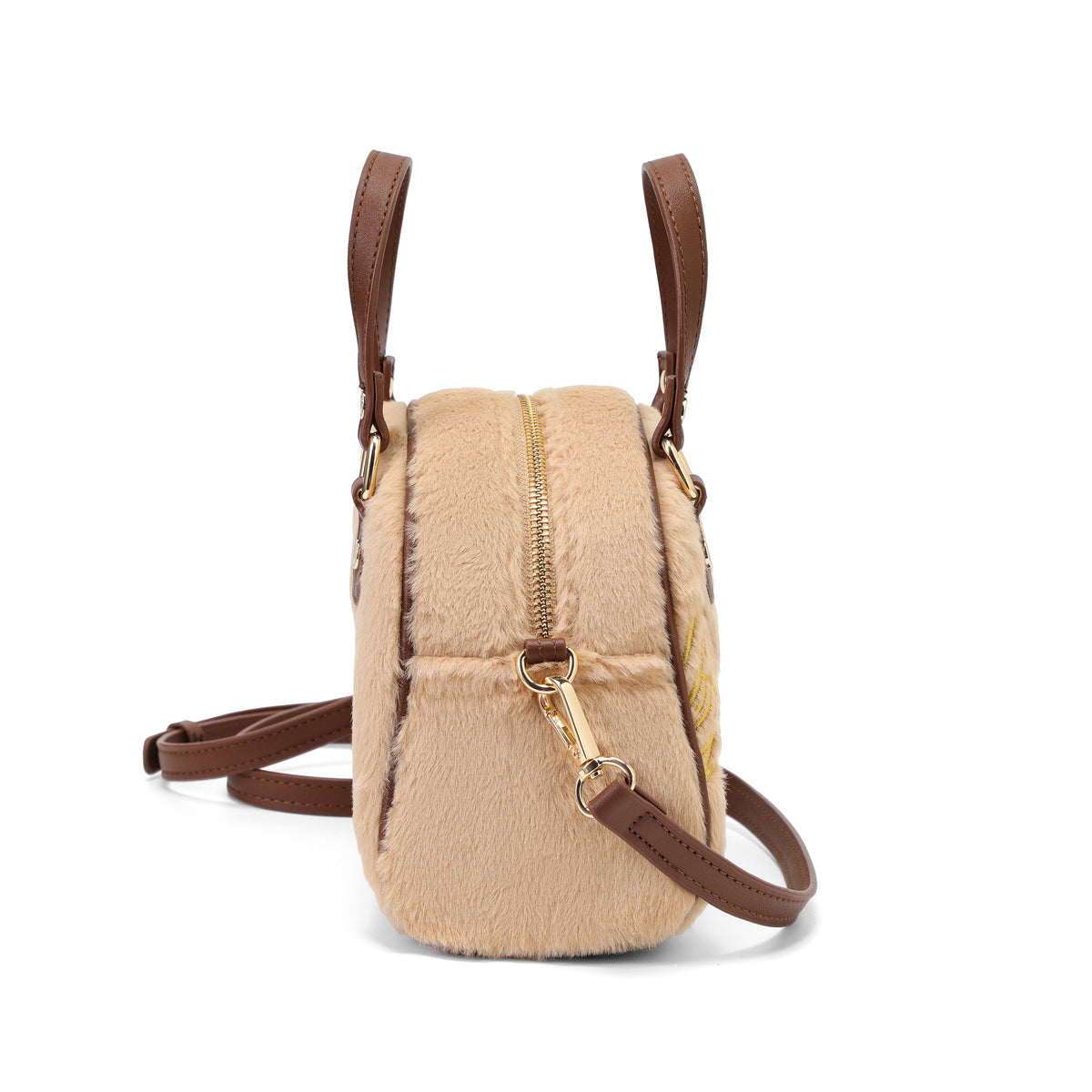 Tan Furry Bowling Bag