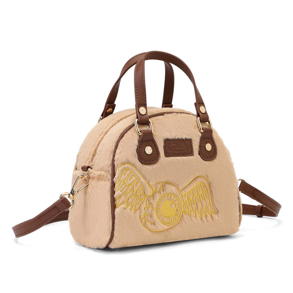 Tan Furry Bowling Bag