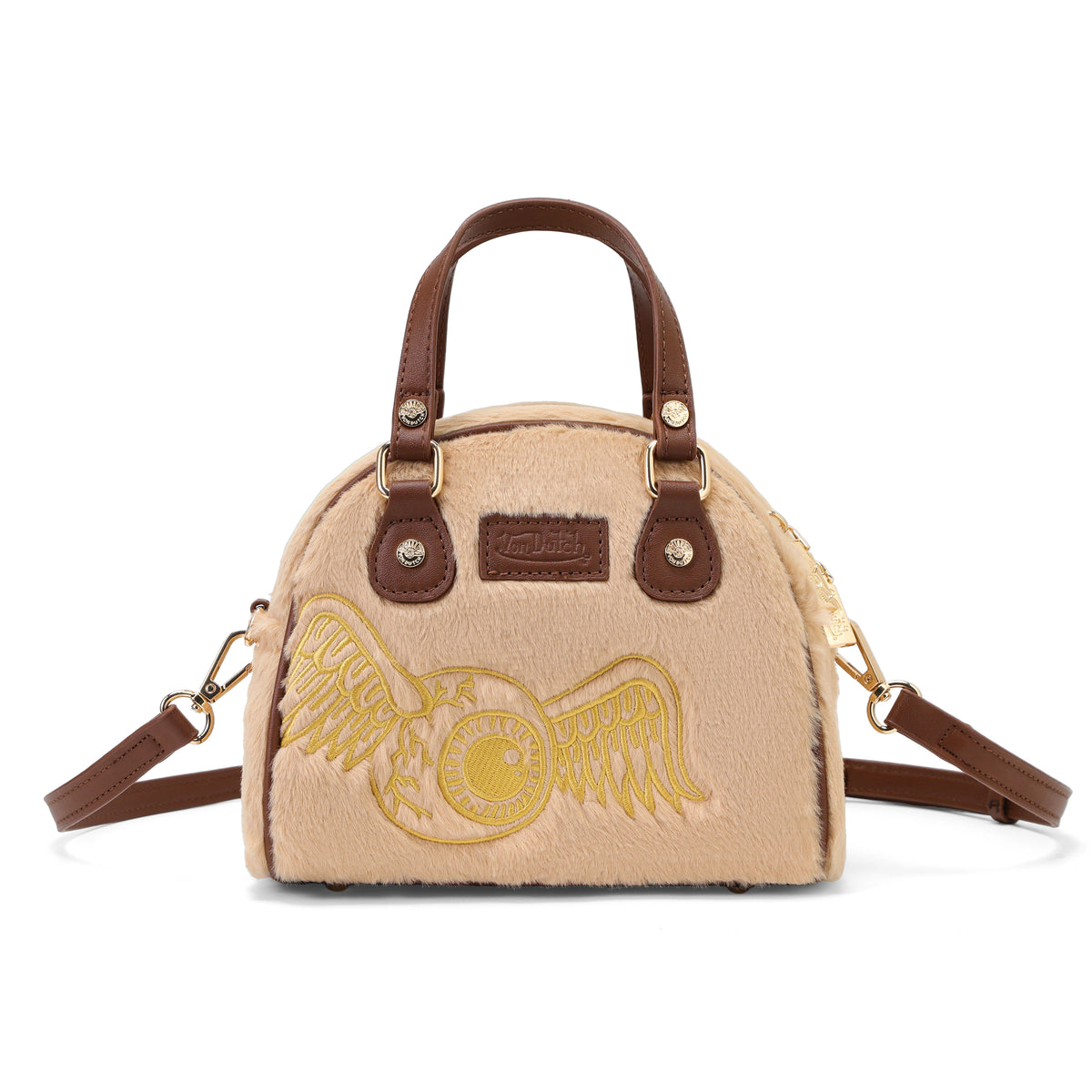Tan Furry Bowling Bag