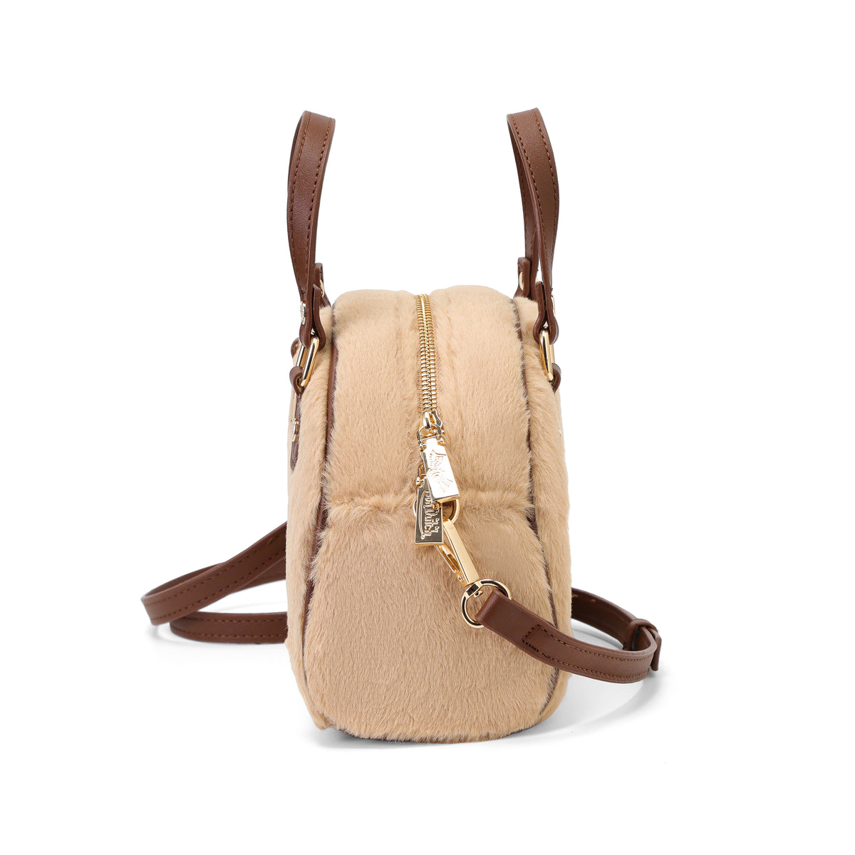 Tan Furry Bowling Bag