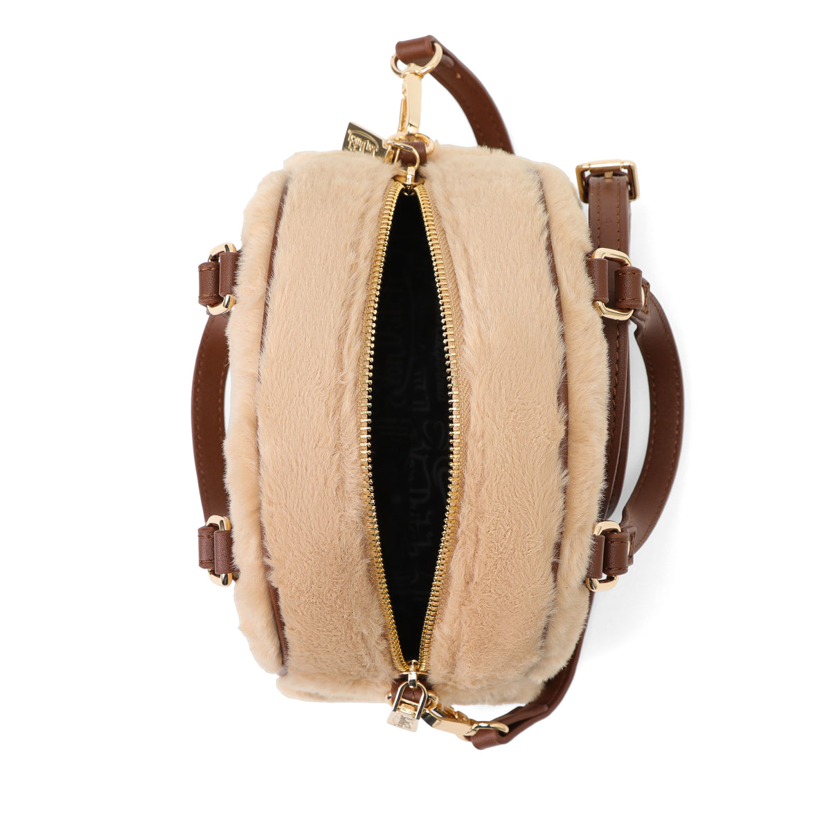 Tan Furry Bowling Bag