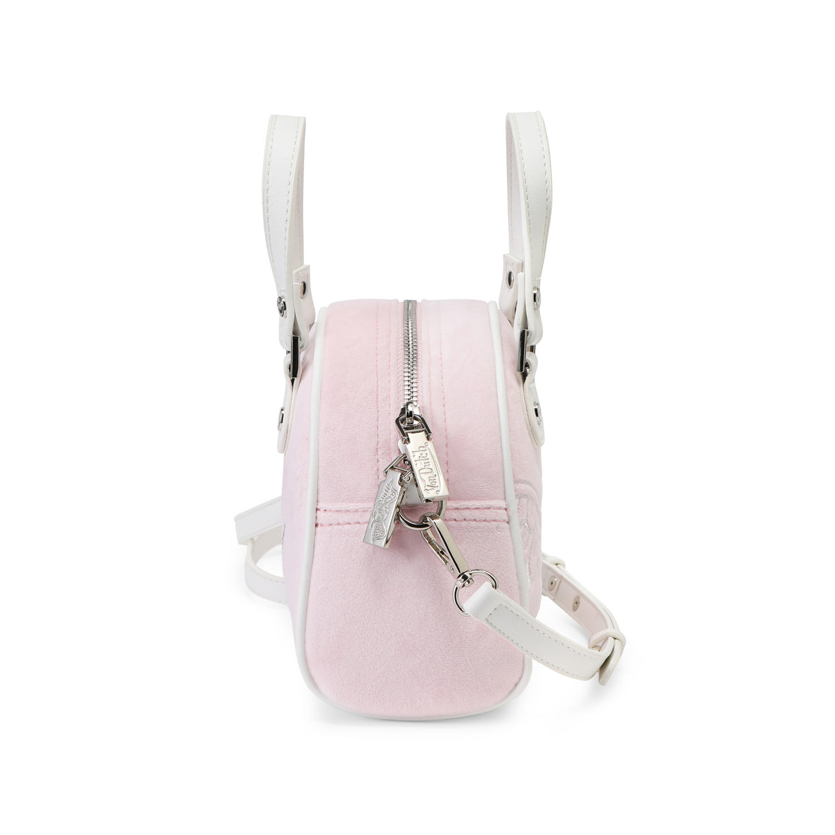 Velour Rhinestone Bowling Bag
