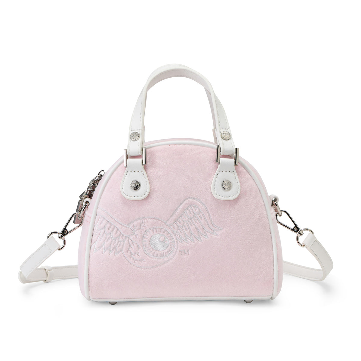 Velour Rhinestone Bowling Bag
