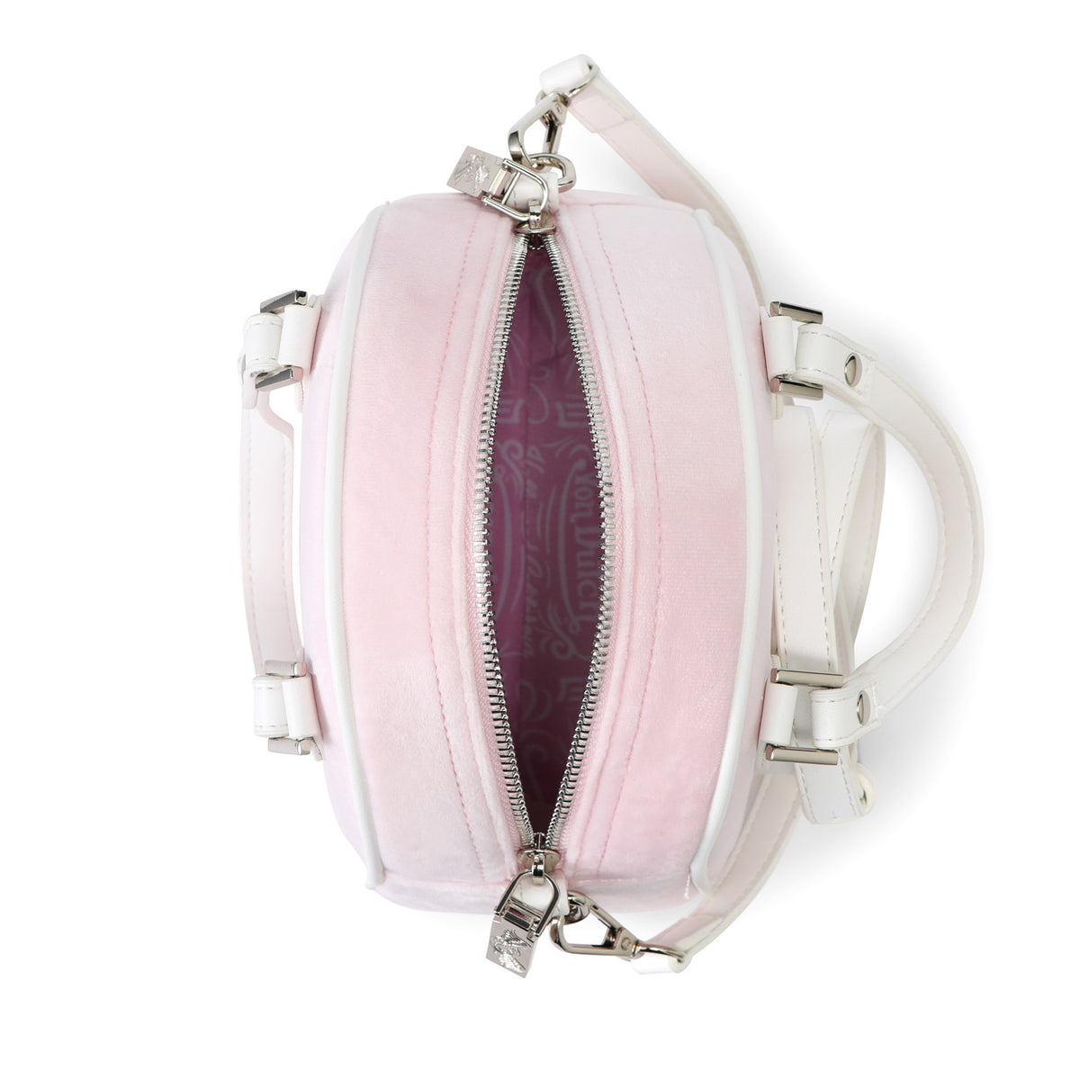Velour Rhinestone Bowling Bag