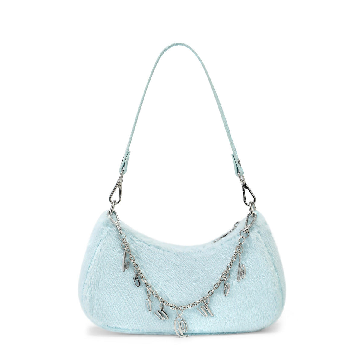 Blue Furry Shoulder Bag