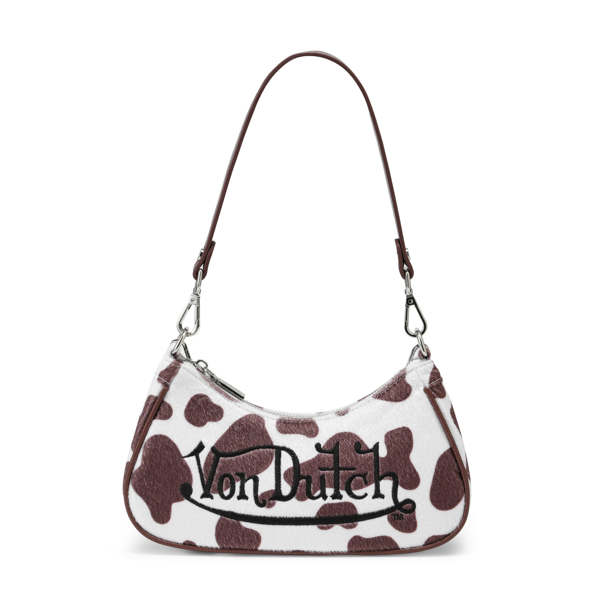 Brown Cow Print Shoulder Bag