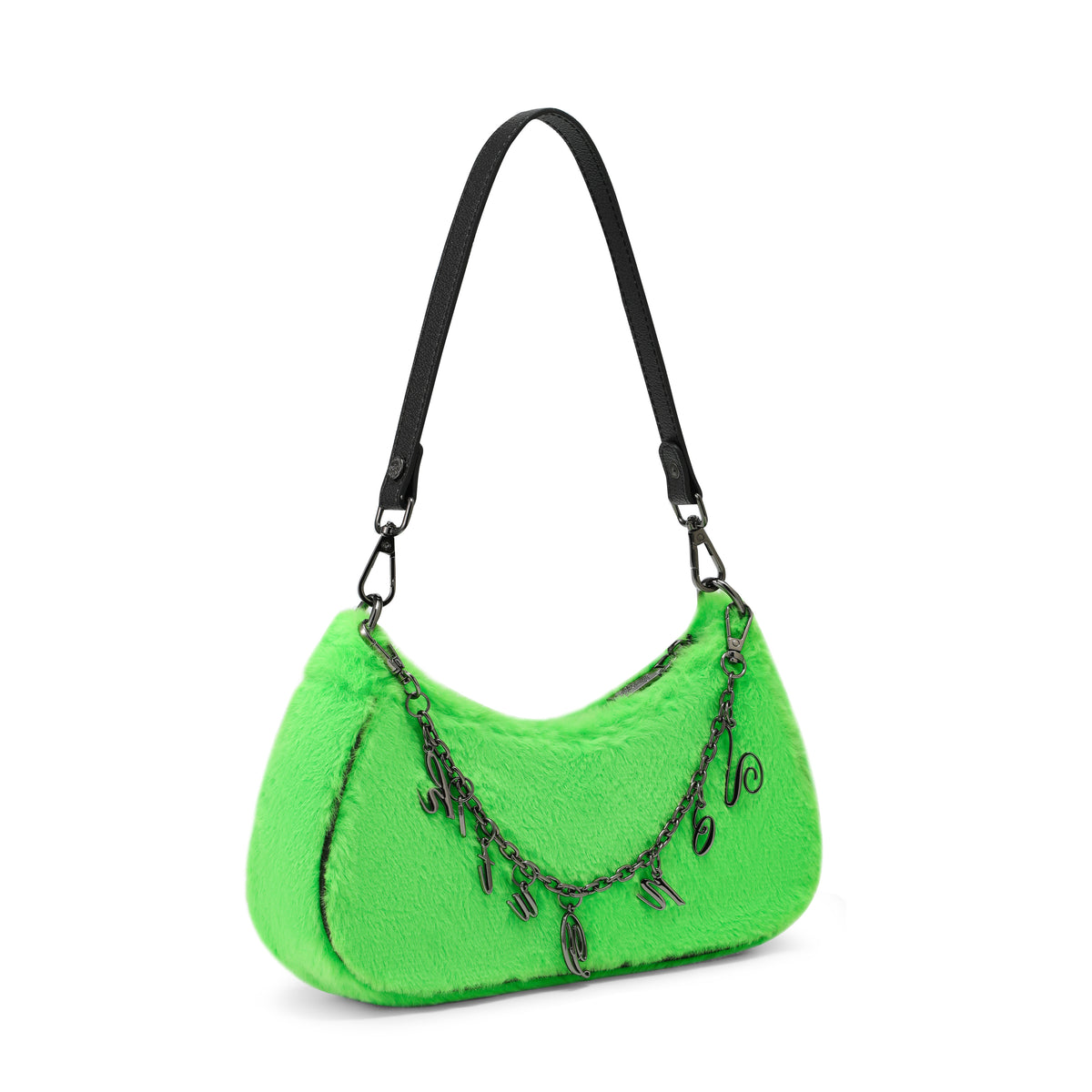 Green Furry Shoulder Bag