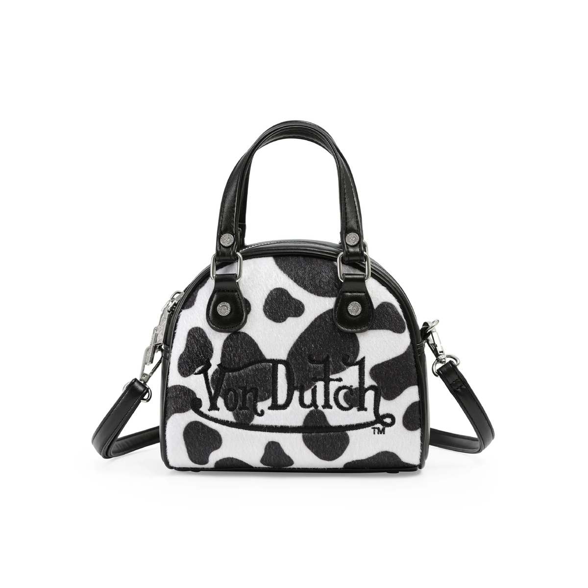 Mini Cow Print Bowling Bag
