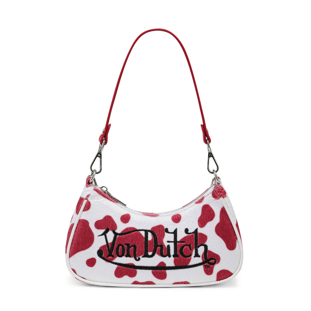Red Cow Print Shoulder Bag