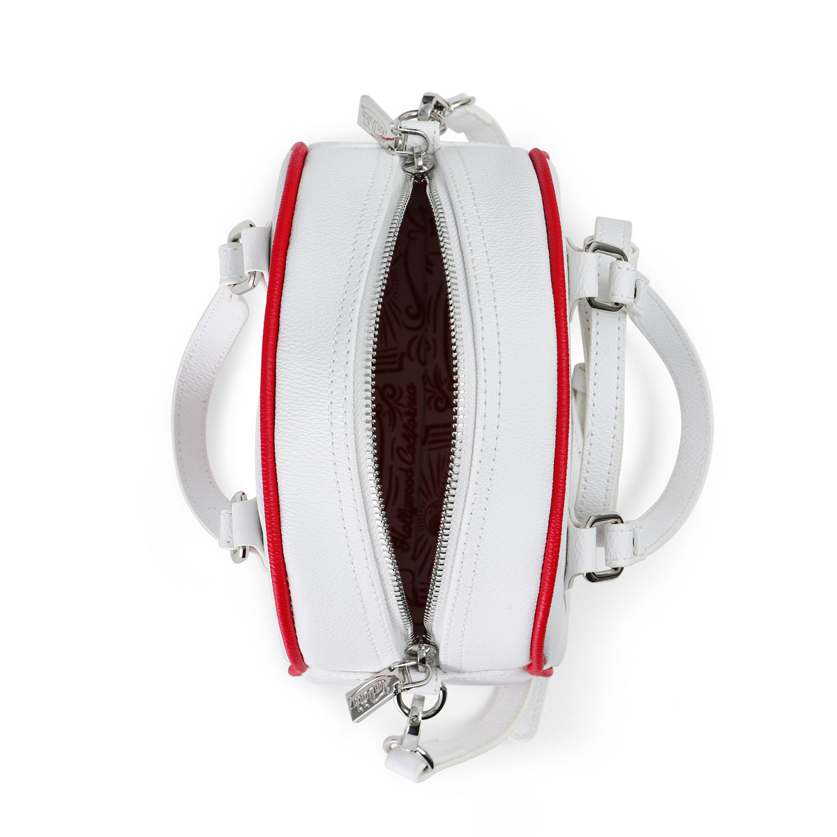 White & Red Two-Tone Bowling Bag