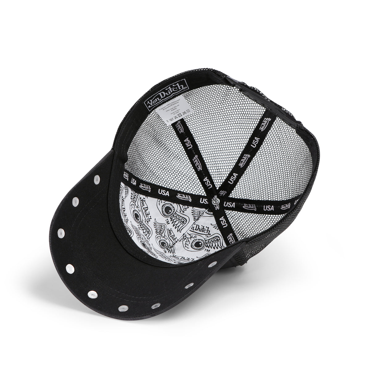 415 Black & Pink Studded Trucker Hat