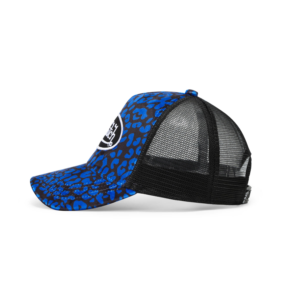 Blue Cheetah Velvet Trucker Hat