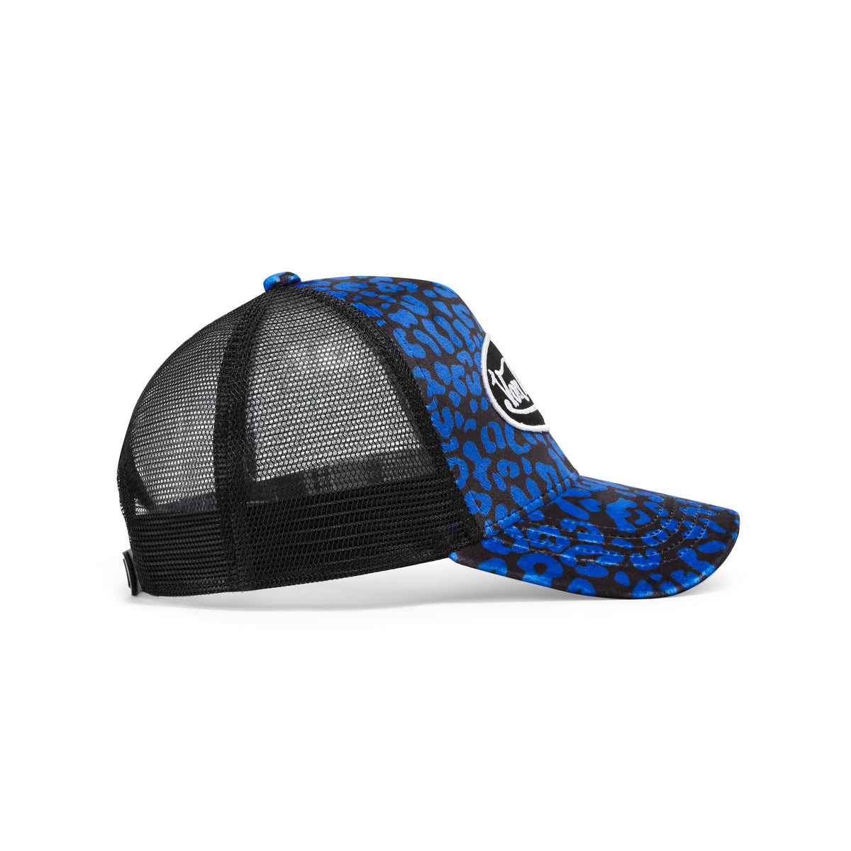 Blue Cheetah Velvet Trucker Hat