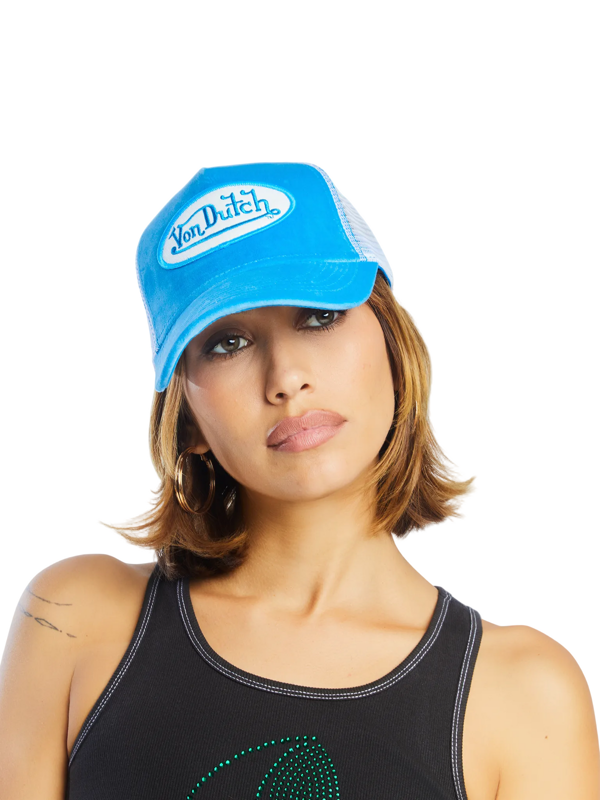 Blue Crush Velvet Trucker Hat