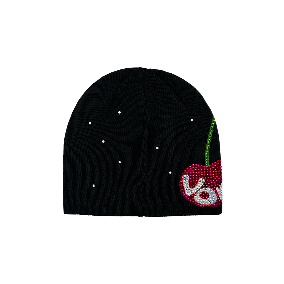 Rhinestone Cherry Beanie