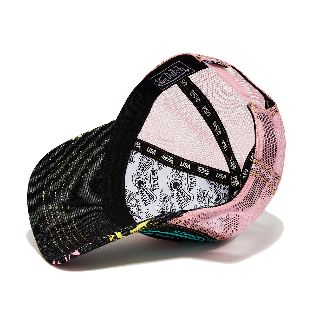 Dark Denim Pink Logo Trucker Hat