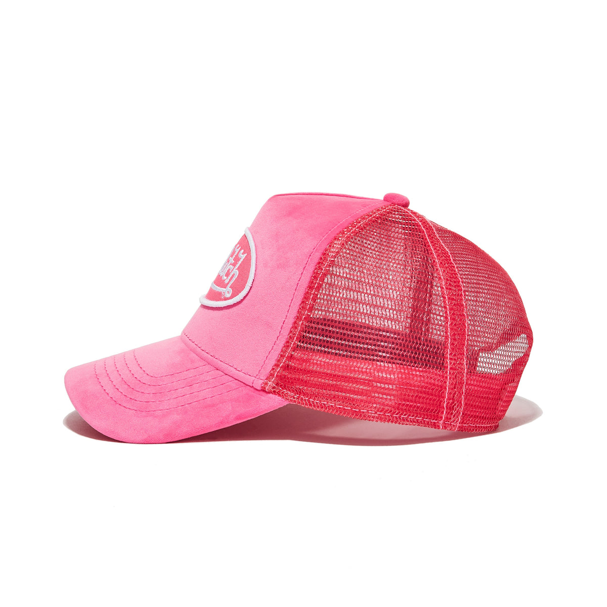 Hot Pink Crush Velvet Trucker Hat
