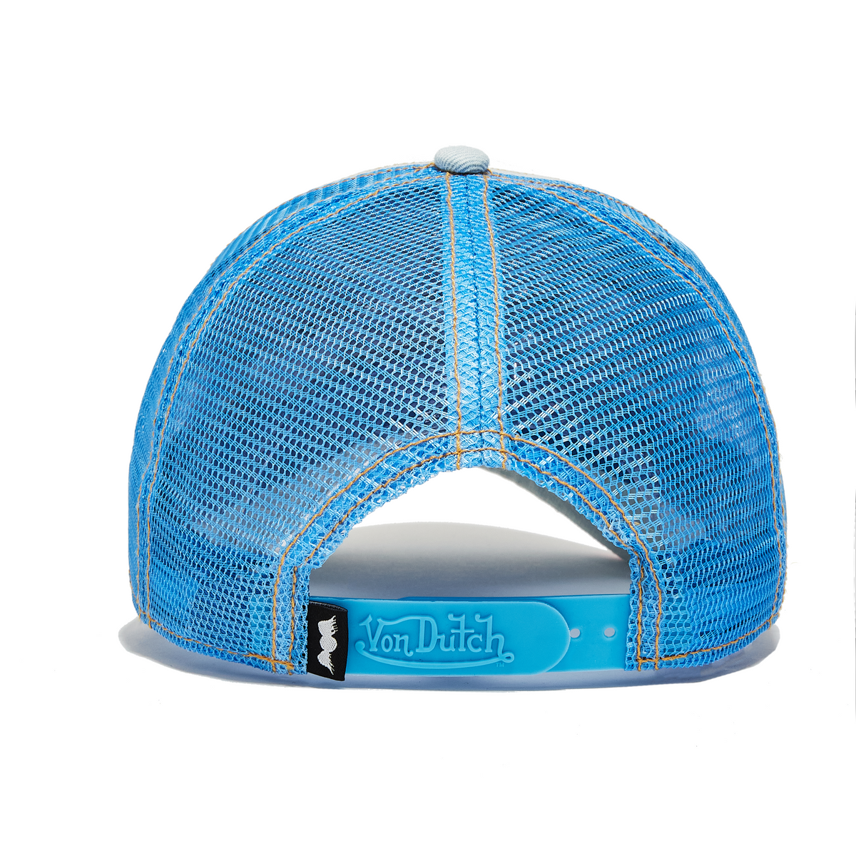 Von Dutch Light Denim Blue Logo Trucker Hat