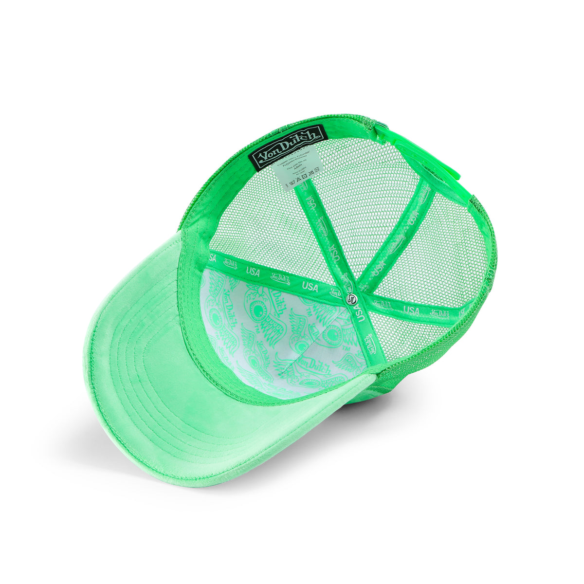Lime Velvet Trucker Hat