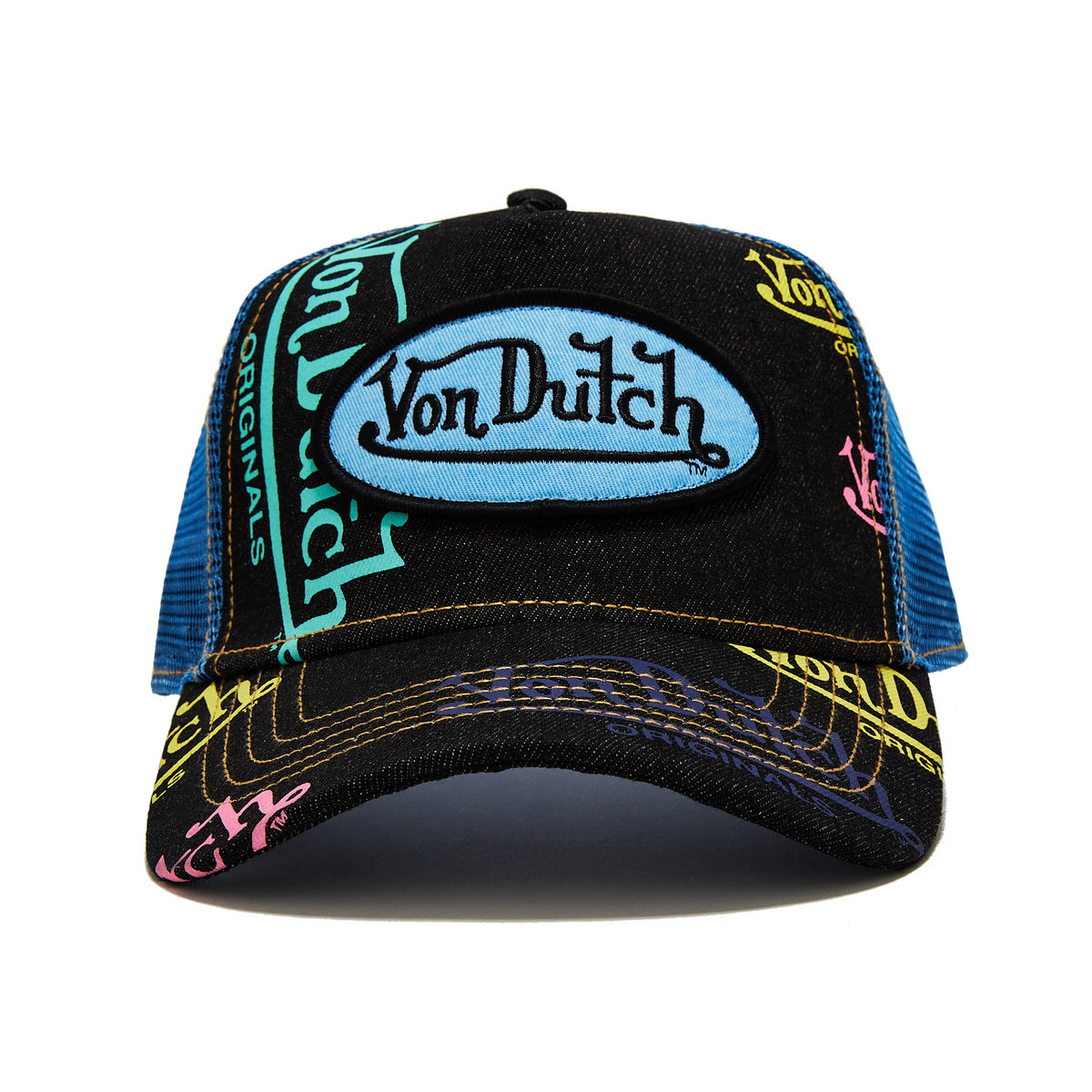 Navy Denim Blue Logo Trucker Hat