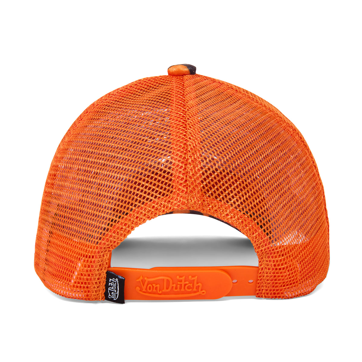 Orange Camo Velour Rhinestone Trucker Hat